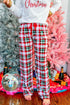 Multi-Color Merry Christmas Plaid Print Two Piece Lounge Set